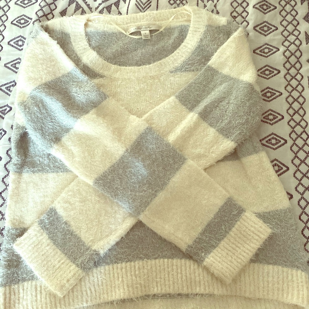 Stripped fuzzy sweater.